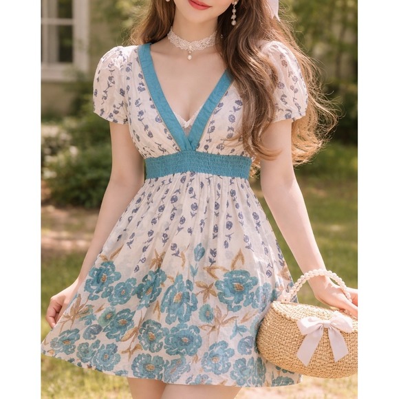 Forever 21 Dresses & Skirts - Vintage Y2K Forever 21 M Babydoll Mini Dress Tunic Top Empire Coquette Milkmaid